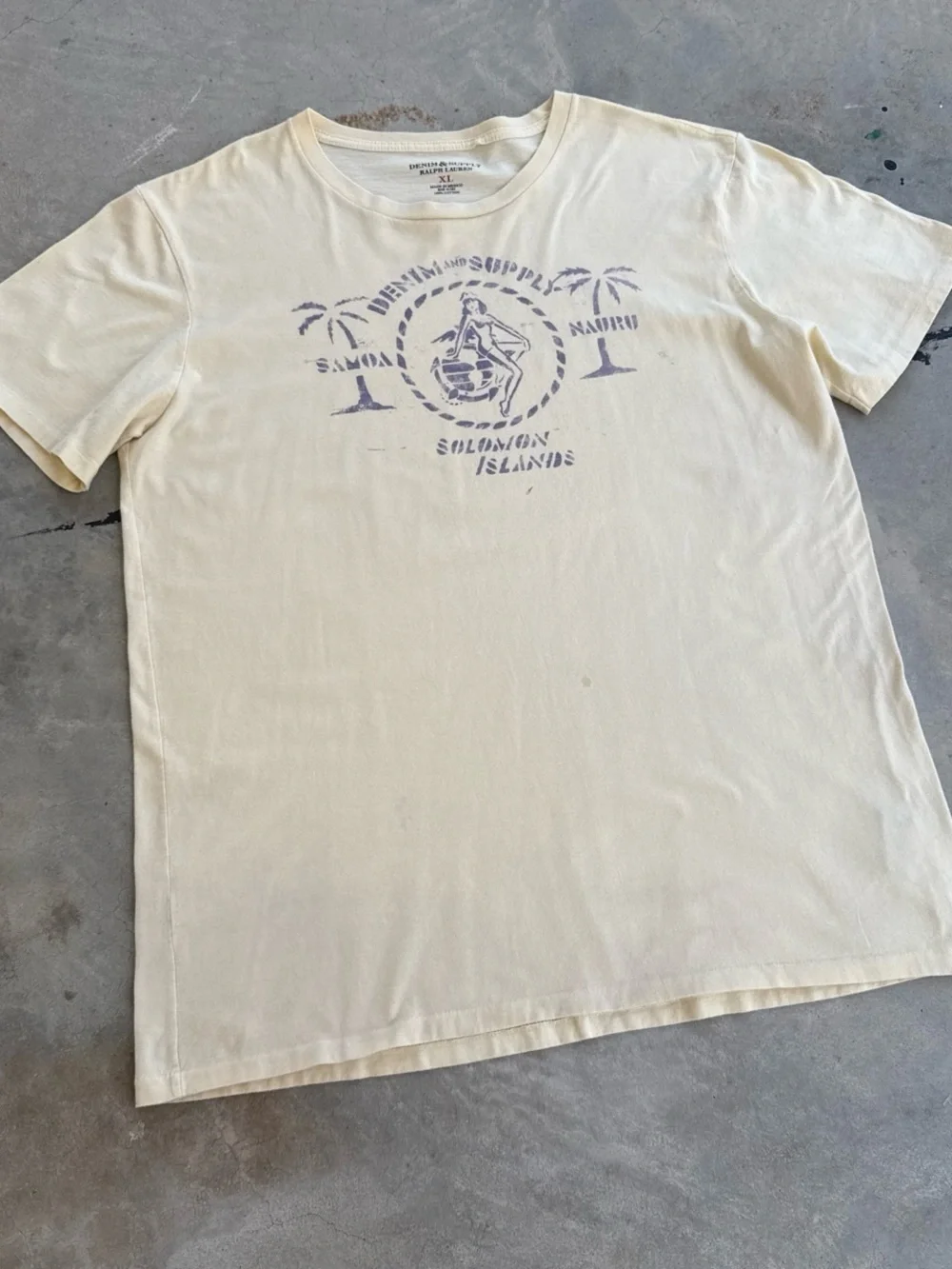 Denim & Supply Ralph Lauren Pin Up Girl Graphic T-Shirt Cream
